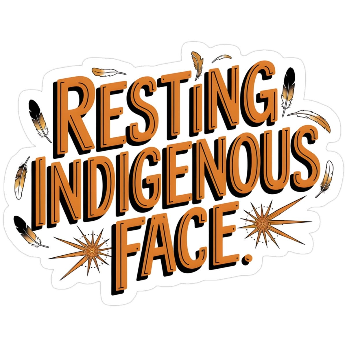 Resisting Indigenous Face Sticker