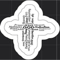 Cross Word Art Sticker