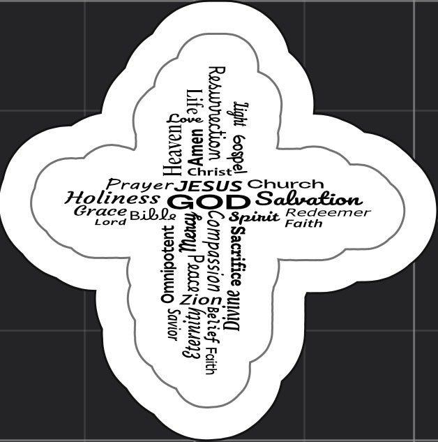 Cross Word Art Sticker