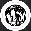 Alien & Bigfoot Sticker