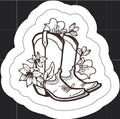 Floral Cowboy Boots Sticker