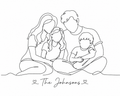 Custom Family Line Art Sticker